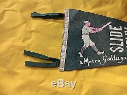 1927 Slide Kelly Slide Original Metro-goldwyn-mayer Baseball Movie Pennant. Rare