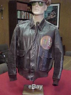 1940'S AAF A-2 STYLE FLIGHT JACKET WithPATCH & PAINTED REVERSE HARE POWER