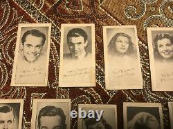 1940's HOLLYWOOD STARS PRINTICKS ARCADE CARD LOT OF 19 FONDA STEWART HAYWORTH