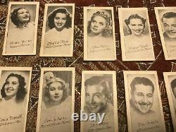 1940's HOLLYWOOD STARS PRINTICKS ARCADE CARD LOT OF 19 FONDA STEWART HAYWORTH