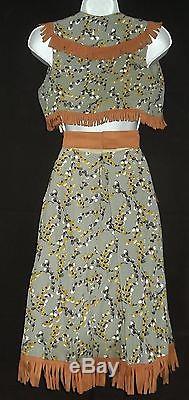 1940s 1950s WESTERN FRONTIER PERIOD COWGIRL OUTFIT BOLO VEST & SKIRT GENE & ROY