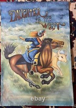 1949 Daughter of the West hand painted movie poster Banner 24.5x36 memorabilia