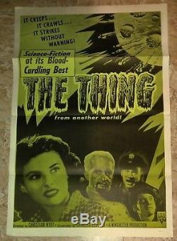 1950's THE THING FROM ANOTHER WORLD Original 27x41 1-SH Movie Poster FVF 7.0