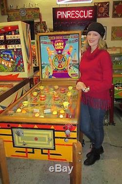 1954 GOTTLIEB LADY LUCK all original & NICE Pinball Girl is going to law school