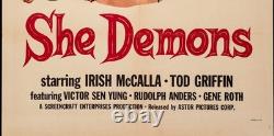 1958 She Demons Original Movie Poster 27x41 Horror Cult Irish McCalla