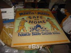 1962 MICKEY MANTLE & ROGER MARIS SAFE AT HOME ORIGINAL, HUGE MOVIE POSTER