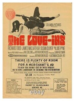 1967 The Love-Ins Movie Poster Promotion Original Vintage Handbill