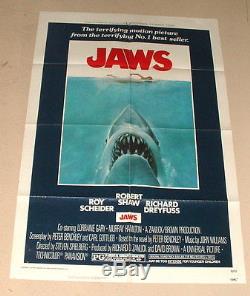 1975 Rare Original Jaws One Sheet 27 By 41 Movie Poster