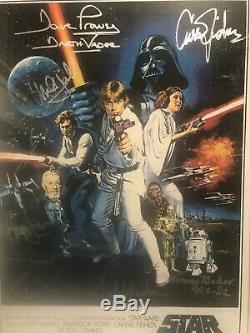 1977 Signed Star Wars IV A NEW HOPE (1977 ORIGINAL MOVIE) Poster with COA