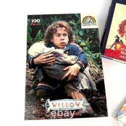 1988 Willow Movie Memorabilia Lot Hardcover Book Sticker Book 100 Piece Puzzle