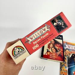 1988 Willow Movie Memorabilia Lot Hardcover Book Sticker Book 100 Piece Puzzle