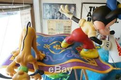 1990's Walt Disney Mickey & Pluto Director On Aladdin Carpet Huge Store Display