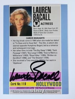 1991 Lauren Bacall Hand Signed Card Autographed Hollywood Movie Memorabilia #119