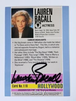 1991 Lauren Bacall Hand Signed Card Autographed Hollywood Movie Memorabilia #119