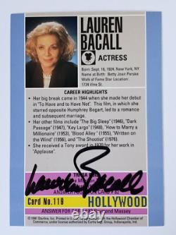 1991 Lauren Bacall Hand Signed Card Autographed Hollywood Movie Memorabilia #119