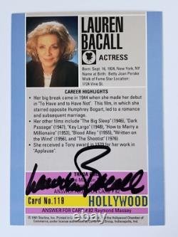1991 Lauren Bacall Hand Signed Card Autographed Hollywood Movie Memorabilia #119