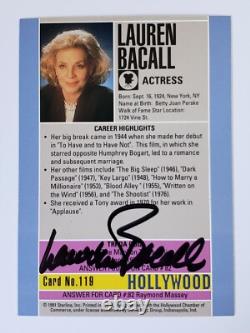 1991 Lauren Bacall Hand Signed Card Autographed Hollywood Movie Memorabilia #119