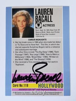 1991 Lauren Bacall Hand Signed Card Autographed Hollywood Movie Memorabilia #119