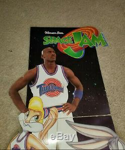 1996 Space Jam Michael Jordan Movie Display Cardboard Stand Up Warner Bros