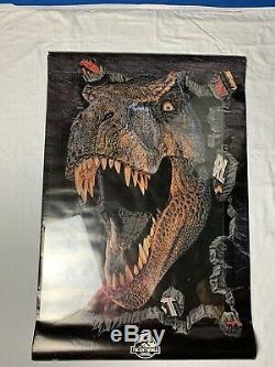 1997 Jurassic Park The Lost World Glow in the Dark Poster With Break Through RARE