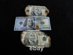 2-JOKER Dark knight screen used burnt money Copy of CoA Batman Replica $100 bill