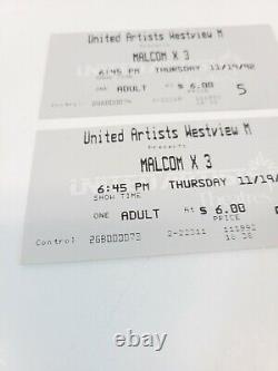 2, MALCOM X Movie Ticket Stub, dated 11/19/1992 United Artist Denzel Spike Lee