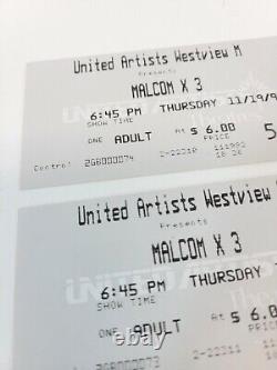 2, MALCOM X Movie Ticket Stub, dated 11/19/1992 United Artist Denzel Spike Lee