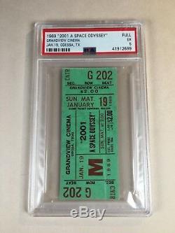 2001 A Space Odyssey Original 1969 Movie Ticket Stanley Kubrick PSA 5