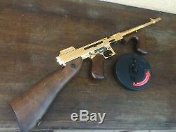 24kt Gold Auto Ordinance Chicago Typewriter Real Wood Full Metal Airsoft 45ACP