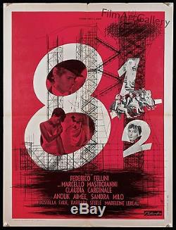 8 1/2 original 1963 French 23x31 poster Federico Fellini Filmartgallery