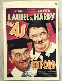 A CHUMP AT OXFORD original vintage movie poster Hal Roach Laurel & Hardy 1939