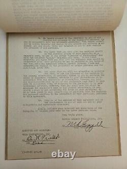 A MILLIONAIRE FOR CHRISTY / 1950 signed film contract regarding Harry Stradling