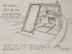 ABC LOST TV Show Season 2 Dharma Original Artwork of Mr Friendly's Boat -Pencil