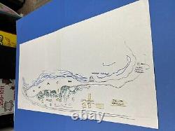 ABC LOST TV Show Season 2 Dharma Original Artwork of Tailie Beach Crash Site