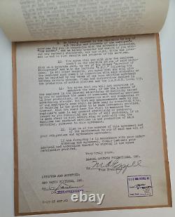 ANGEL FACE / 1951 signed film noir contract for cinematographer Harry Stradling