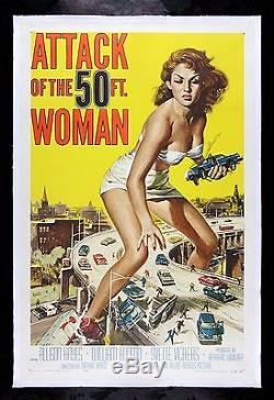 ATTACK OF THE FIFTY 50 FOOT FT WOMAN CineMasterpieces ORIGINAL MOVIE POSTER 1958