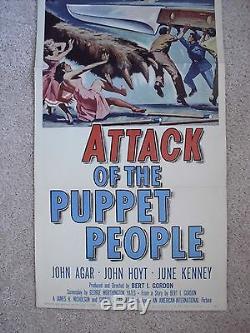 ATTACK OF THE PUPPET PEOPLE ORIGINAL 1958 INSERT MOVIE POSTER JOHN AGAR EX