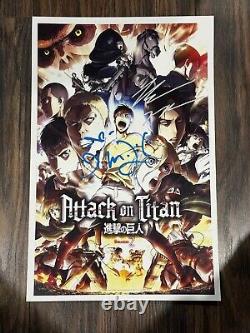 ATTACK ON TITAN Signed Movie Poster 11x17 with COA Authentic Memorabilia