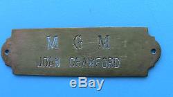 Authentic 1930s Mgm Door Tag Joan Crawford