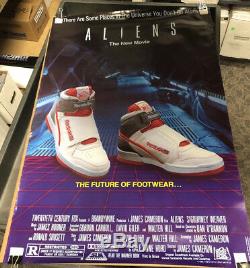Aliens Reebok Shoe ORIGINAL 1986 Promo Alien Stompers Poster Never Displayed FOX