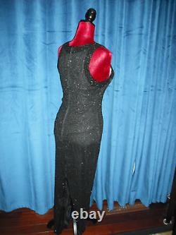 Audrey Hepburn Owned & Worn 70's Black Beaded sleeveless gown Sydney Guilaroff