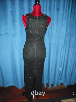 Audrey Hepburn Owned & Worn 70's Black Beaded sleeveless gown Sydney Guilaroff