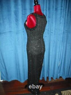 Audrey Hepburn Owned & Worn 70's Black Beaded sleeveless gown Sydney Guilaroff