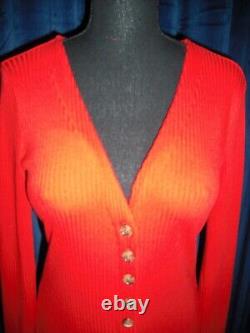 Audrey Hepburn Owned & Worn 70's Lg Sleeve Red Wool dress from Sydney Guilaroff