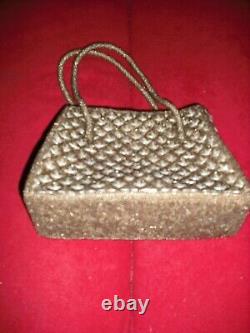 Audrey Hepburn Owned &Worn Tan/White Beaded Purse from Stylist Sydney Guilaroff