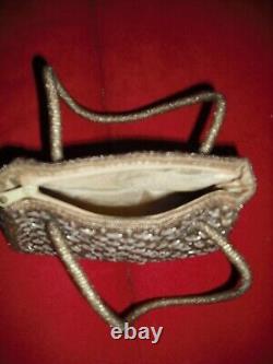 Audrey Hepburn Owned &Worn Tan/White Beaded Purse from Stylist Sydney Guilaroff