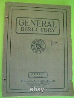 Aug 1930 Directory. Actors, Writers, Directors. E. G. Robinson, Zasu Pitts, ++