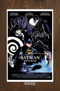 BATMAN RETURNS Signed Movie Poster 11x17 with COA Authentic Memorabilia