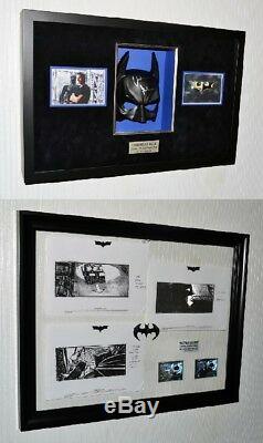 BATMAN STORYBOARDS, Signed CHRISTIAN BALE Mask, COA UACC, Frame, DVD, Real CAPE