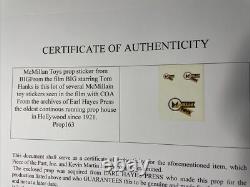 BIG Movie Props TOM HANKS Toy Decal's PRODUCTION MADE ORIGINALS Classic R1